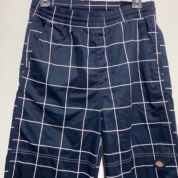 Dickies Men's Blue White Windowpane Plaid Pull On Skateboarding Pants Size XS - Picture 1 of 8